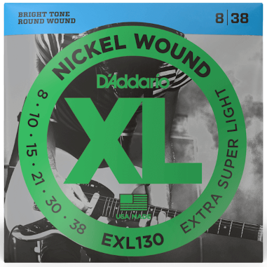 D'Addario XL Nickel Electric Guitar Strings 08-38 Extra Super Light EXL130