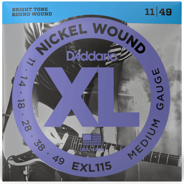 D'Addario XL Nickel Electric Guitar Strings 11-49 Medium EXL115