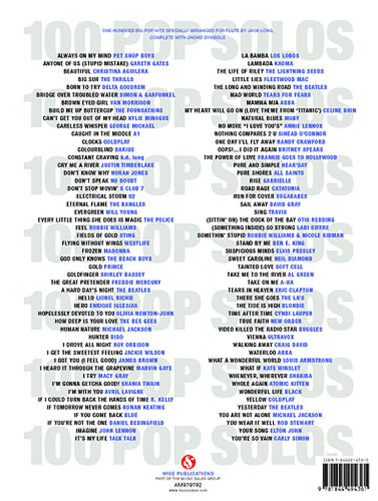 100 More Pop Solos for Flute- 1844494365