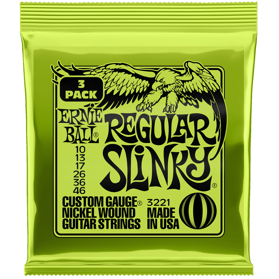 Ernie Ball Regular Slinky 3 Set Pack Yellows 10-46