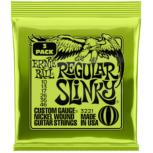 Ernie Ball Regular Slinky 3 Set Pack Yellows 10-46