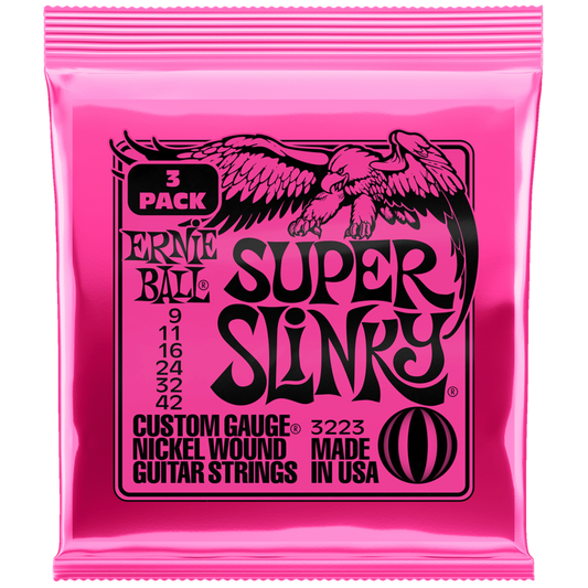Ernie Ball Super Slinky 3 Set Pack Pinks 9-42