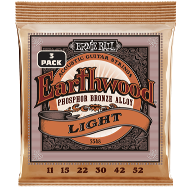 Ernie Ball Earthwood Acoustic Guitar Strings 3 Pack 11-52