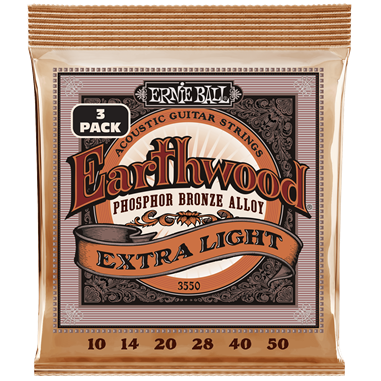 Ernie Ball Earthwood Acoustic Guitar Strings 3 Pack 10-50