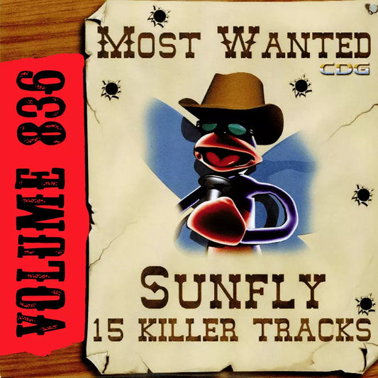 Sunfly Karaoke CDG CD Most Wanted Volume 836 CD+G Disc 15 Backing Tracks