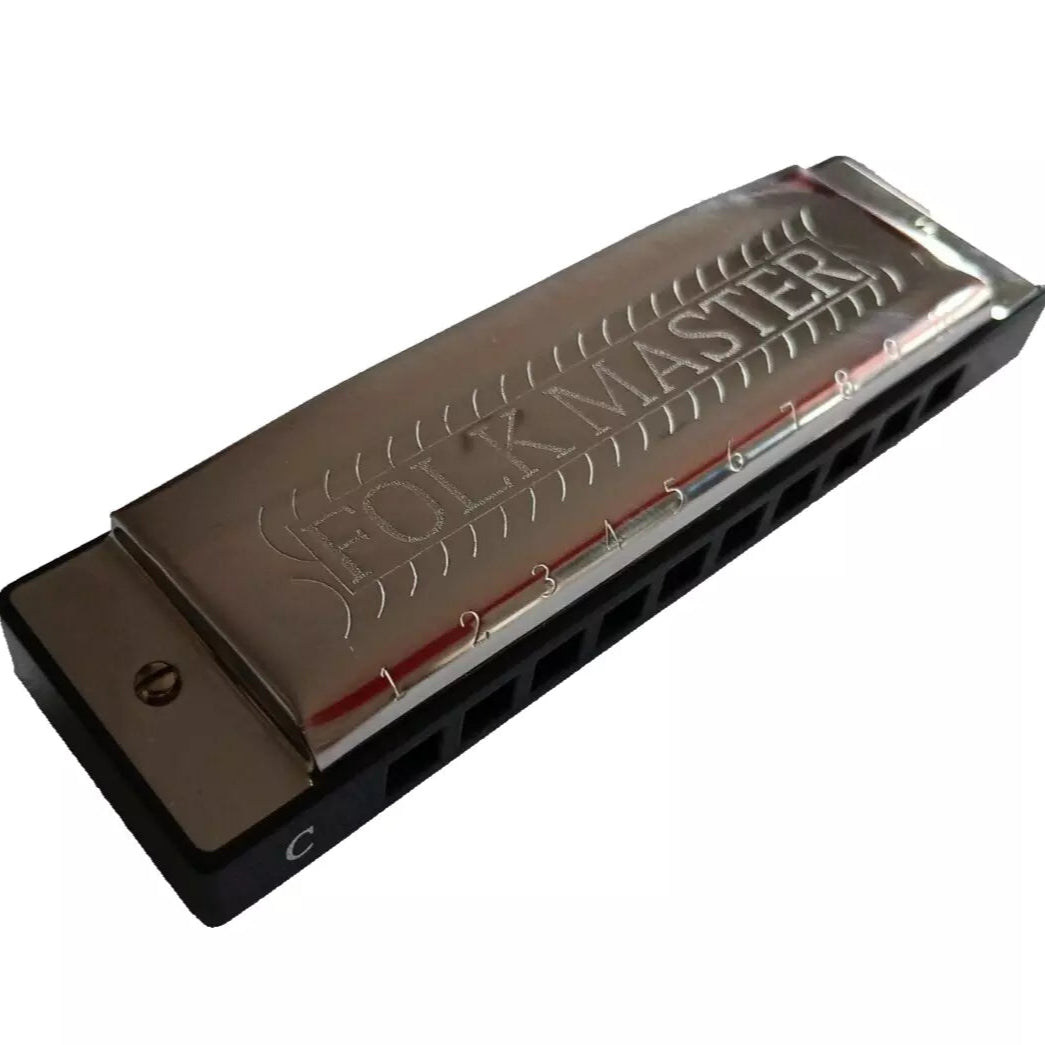 Folk Master Harmonica Diatonic 10-Hole Mouth Organ / Harp Key C