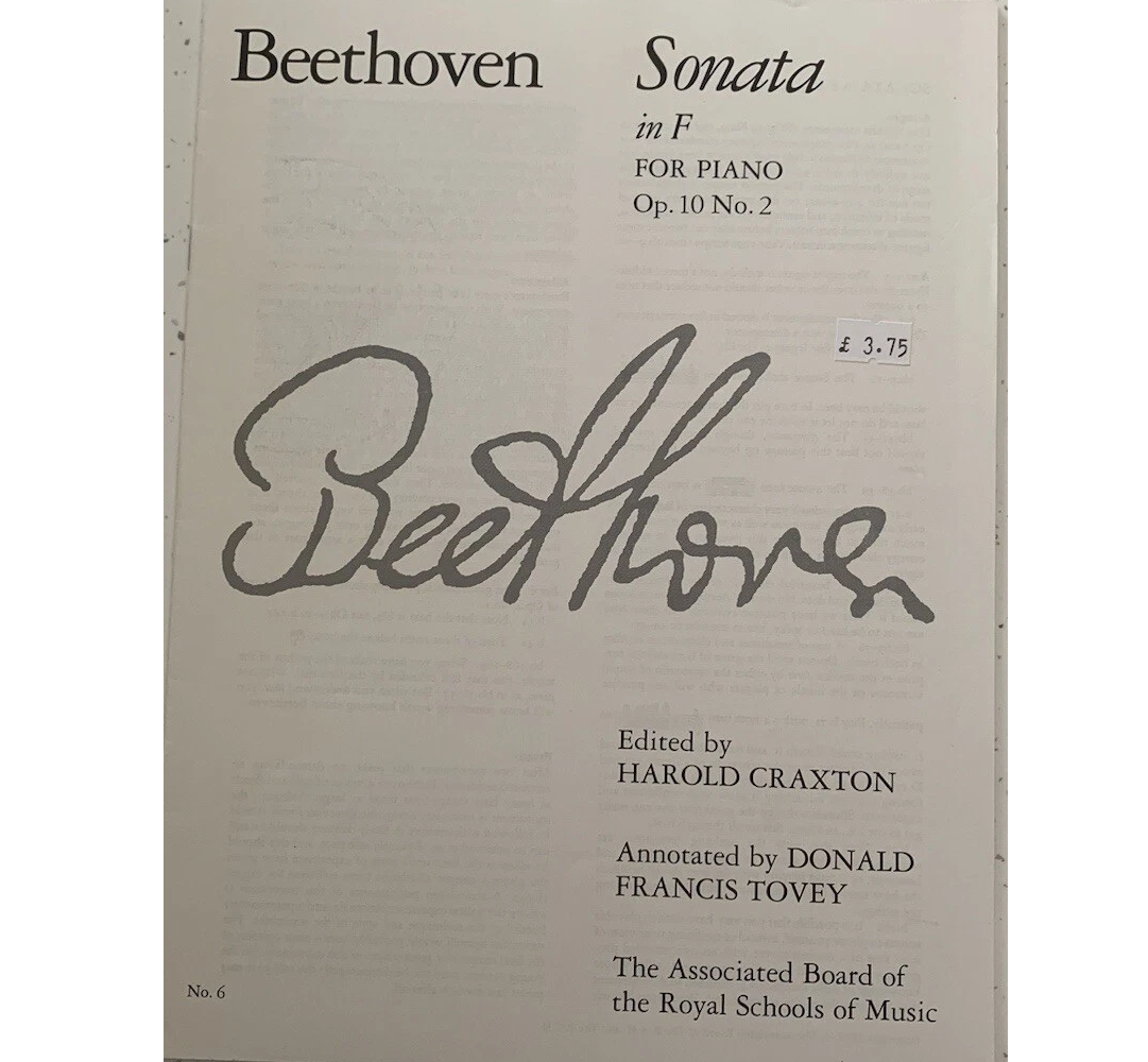 Beethoven Sonata in F for Piano Op. 10 No. 2 - 1854720139