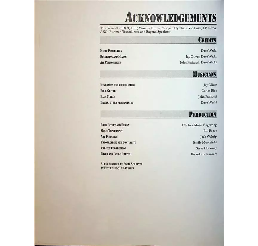 Dave Weckl Ultimate Play Along Drum  Level 1 Volume 1 - 02915606653