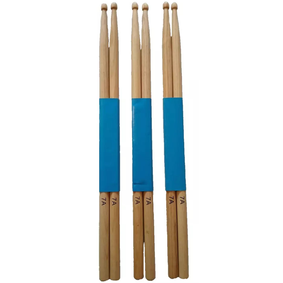 Drumstick Bundle 7A (3 Pairs) Wood Tip - QTX