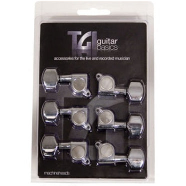 Guitar Machine Tuning Heads Electric 6 A Side Chrome M6 Style - TGI