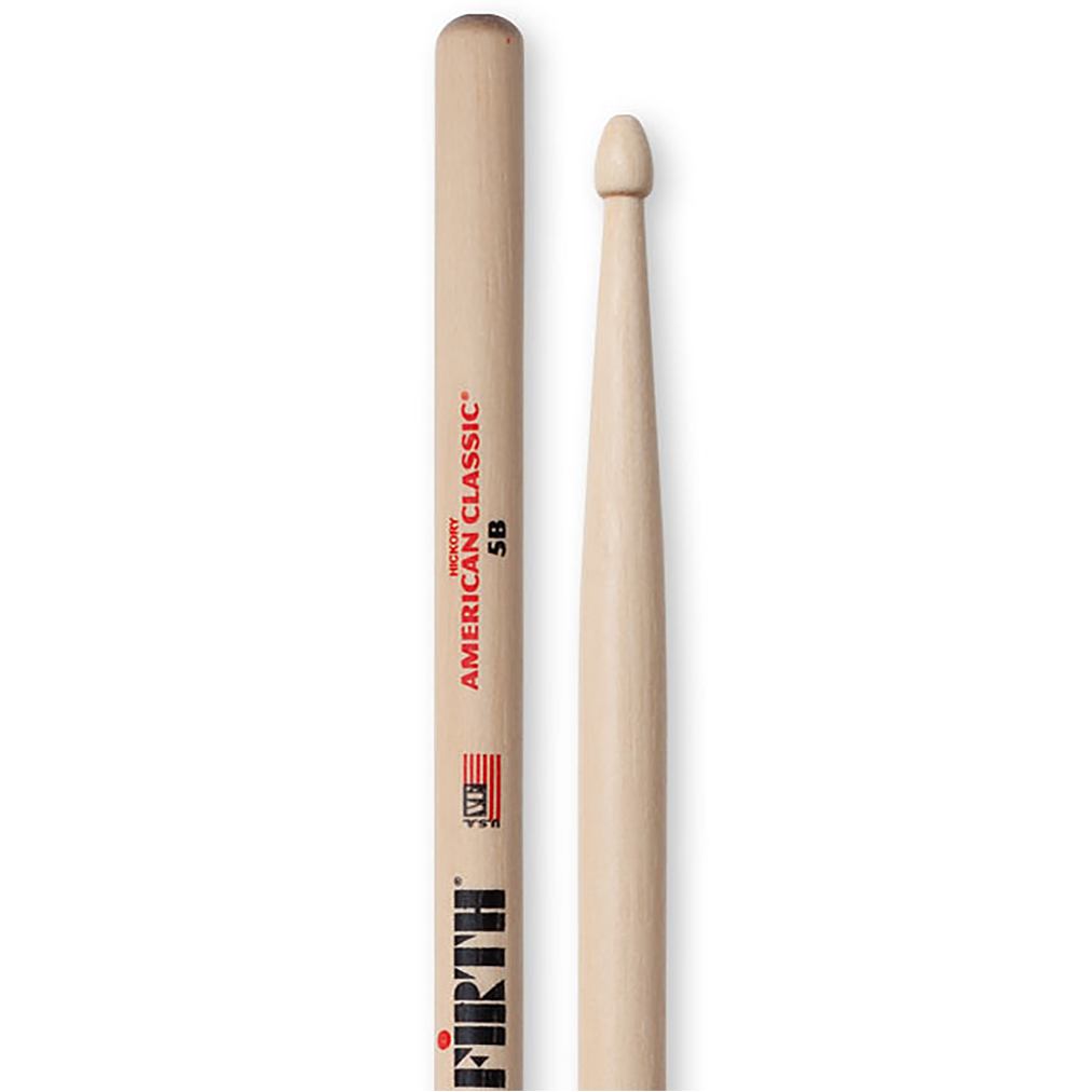 Vic Firth Drumsticks 5B American Classic Hickory Wood Tip
